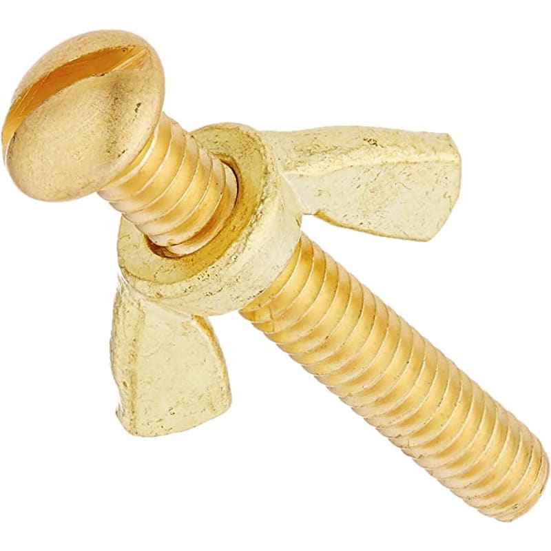 155 Bolt And Wing Nut; Brass