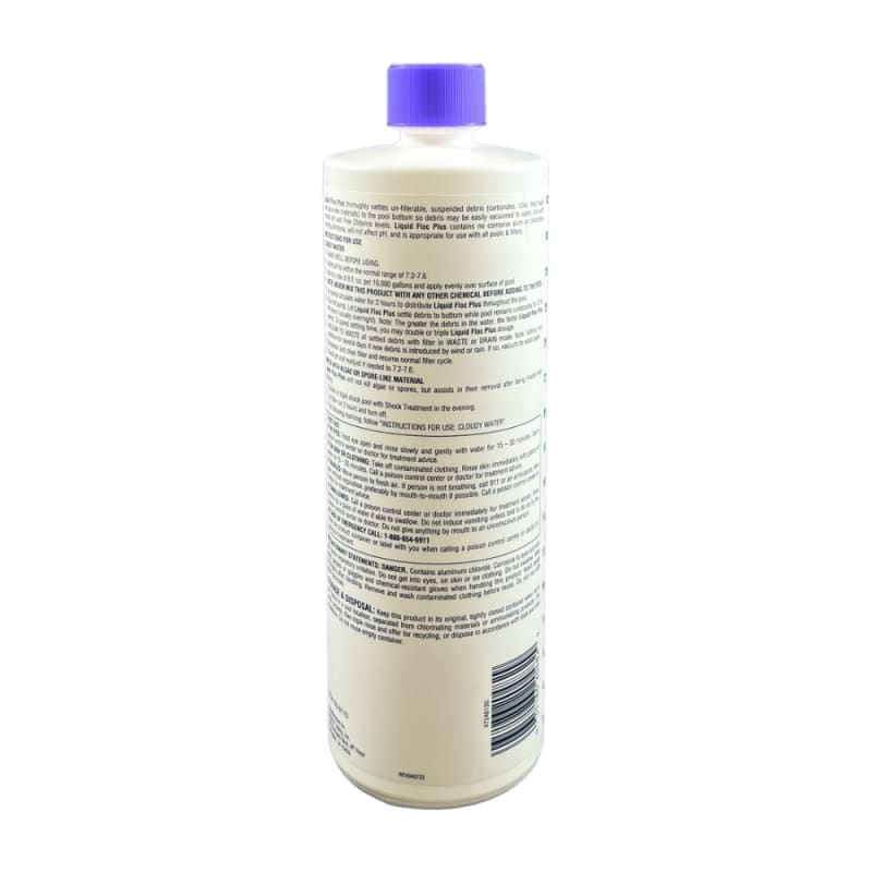 Liquid Floc Plus – Fast-Acting Pool Clarifier and Flocculant for Cloudy Water – 1 Quart Treats Up to 40,000 Gallons