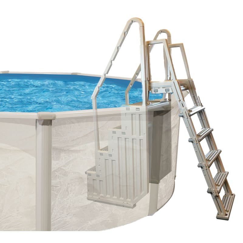 Ground-to-Step Entry Above Ground Pool Ladder For Use with Step-1X