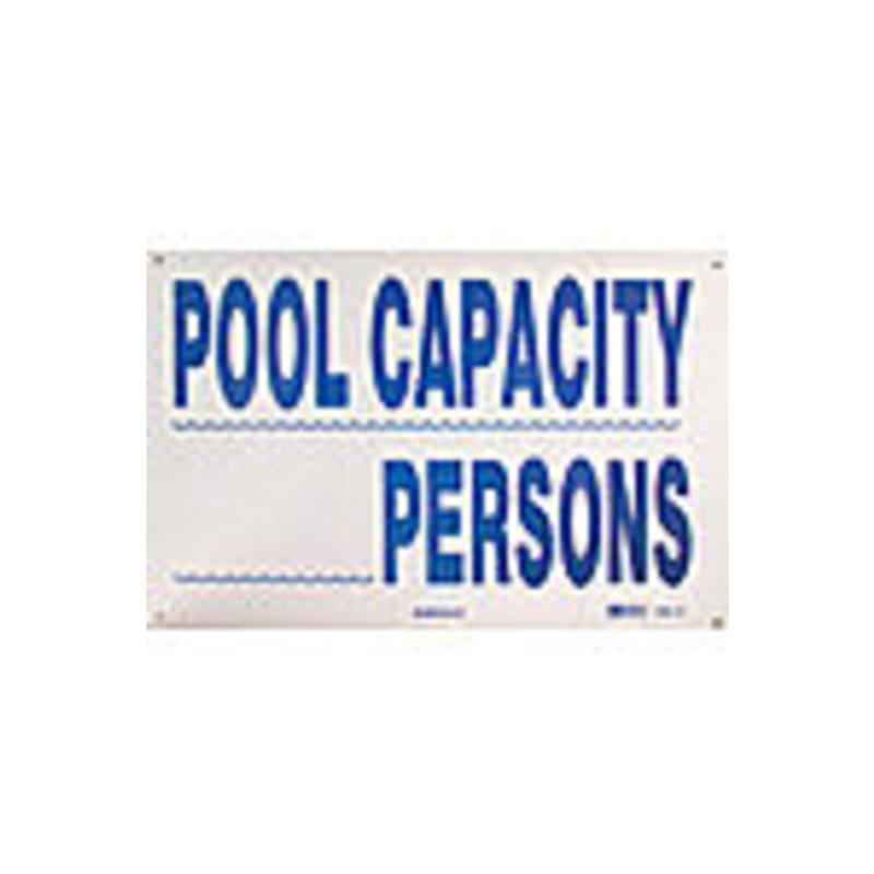 12" x 18" Pool Capacity Persons Safety Sign