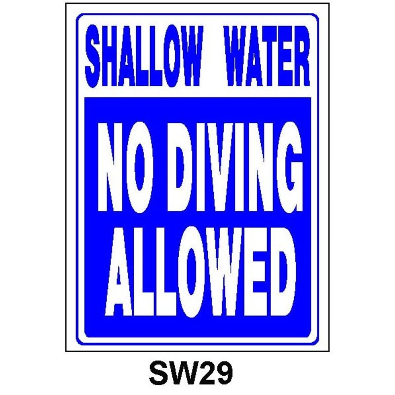 18" x 24" Shallow Water No Diving Allowed Sign