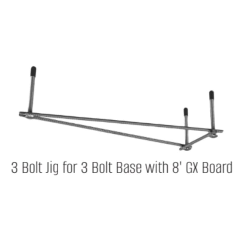 3 Bolt Base with Jig for 8' Board, White