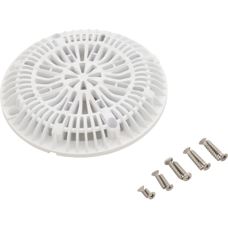 8" Galaxy Drain Cover with Screw Pack, White