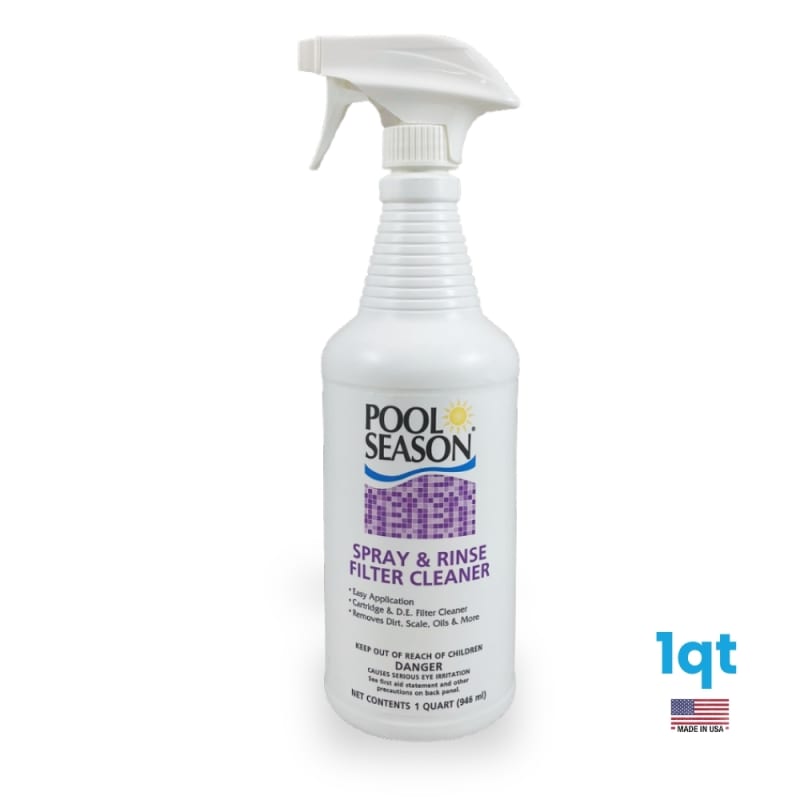 Filter Cleaner Spray N' Rinse – 1 Quart | Revives Old Pool Filters, Removes Dirt, Grime & Oils | Easy Spray-On Formula for Cartridge & DE Filters – No Soaking Required