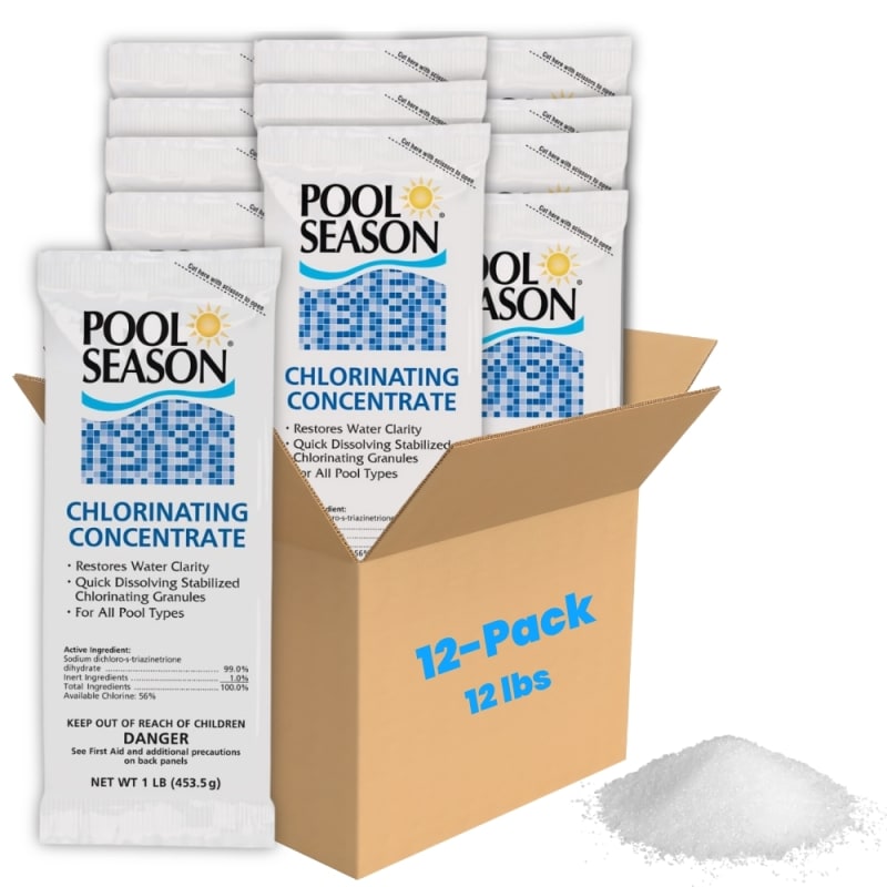 Di-Chlor Chlorinating Concentrate Granular Shock, 1 lb Bags (12 Pack)