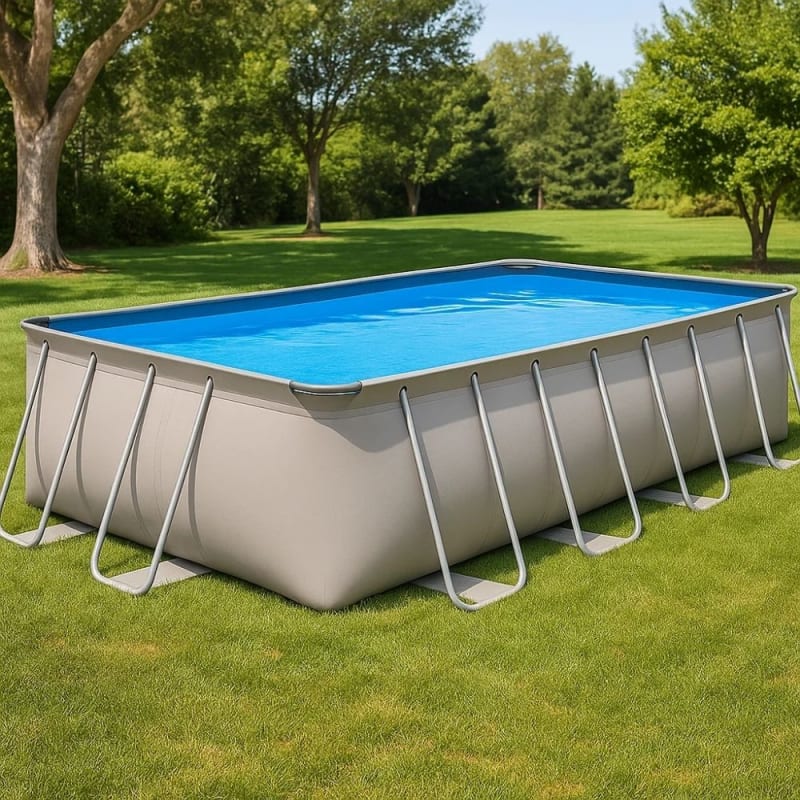 Soft Sided Frame Above Ground Swimming Pool Package, 10' x 18' Rectangle 52" Tall
