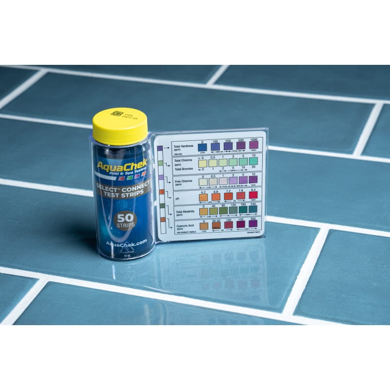 Select Connect 7-Way Pool and Spa Test Strips Complete Kit - Pool Test Strips For Ph, Total Chlorine, Free Chlorine, Bromine, Alkalinity, Total Hardness, and Cyanuric Acid - (50 Strips)