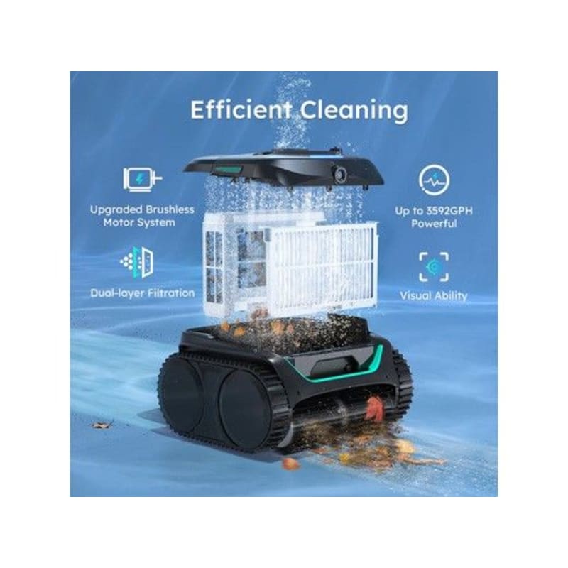 C2 Pro Vision Cordless Robotic Above Ground & Inground Pool Cleaner 2.5-Hour Runtime Brushless Triple Motors