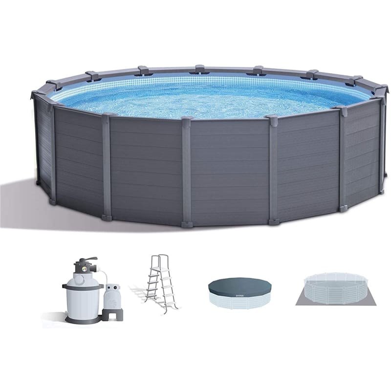 15' 8" x 49" Above Ground Swimming Pool Set with Sand Filter Pump & Ladder