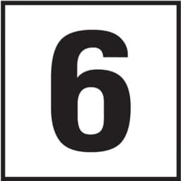 6 6x6 Tile, 4" Numbers, Smooth (Waterline), Depth Marker