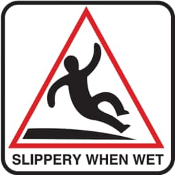 SLIPPERY WHEN WET with Image, 6x6 Stick-On, 4" Numbers, Vinyl
