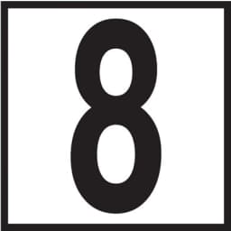 8 6x6 Tile, 5" Numbers, Smooth (Waterline), Depth Marker