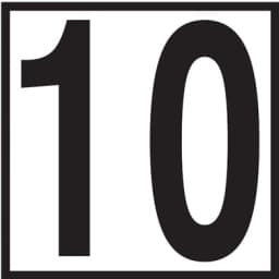 10 6x6 Tile, 5" Numbers, Smooth (Waterline), Depth Marker