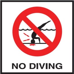 NO DIVING 8x8 Tile w/ International Symbol