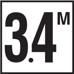 3.4 with M 6x6 Tile, 4" Numbers, Smooth (Waterline), Depth Marker
