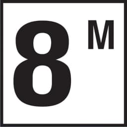 8 with M 6x6 Tile, 4" Numbers, Smooth (Waterline), Depth Marker