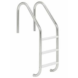 24", 3 Step Sealed Steel Economy Ladder w/ Escutcheons - Gray