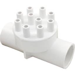 Manifold, 1"SLIP x 1"SLIP (10) 3/8" Barbs