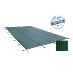 16'x36' Green Royal Mesh Rectangle Safety Cover, 15 Yr. Warranty