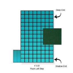 20'x44' Royal Mesh Left Step Safety Cover, Green, 15 Yr. Warranty