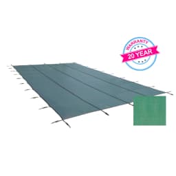 16'x36' King  Light Weight Solid Rectangle Safety Cover, Green, 20 Yr. Warranty
