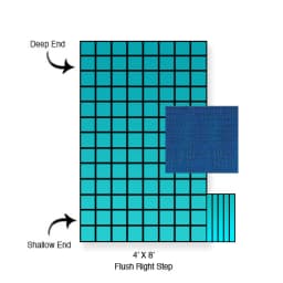 15' x 30' King Light Weight Solid, Right Step Safety Cover, Blue, 20 Yr. Warranty