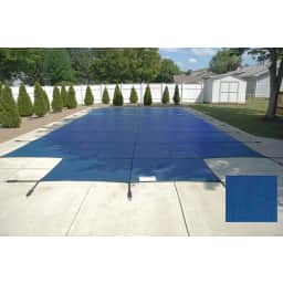 16'x32' King Light Weight Solid, Left Step Safety Cover, Blue, 15 Yr. Warranty