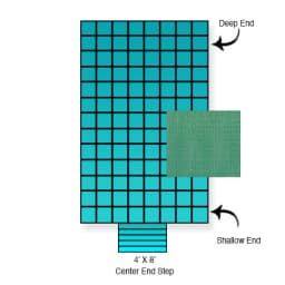 20'x40' King Light Weight Solid, Center End Step Safety Cover, Green, 20 Yr. Warranty
