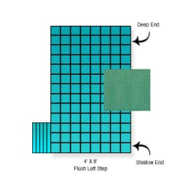 20'x40' King Light Weight Solid, Left Step Safety Cover, Green, 20 Yr. Warranty