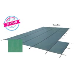 25' x 45' King Light Weight Solid, Right Step Safety Cover, Green, 20 Yr. Warranty