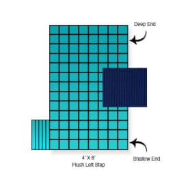 15'x30' Emperor Solid, Left Step Safety Cover, Blue, 20 Yr. Warranty