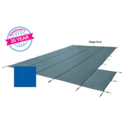 18' x 36' Emperor Solid, Right Step Safety Cover, Blue, 20 Yr. Warranty