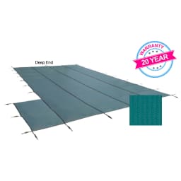 25'x45' Emperor Solid, Left Step Safety Cover, Green, 20 Yr. Warranty