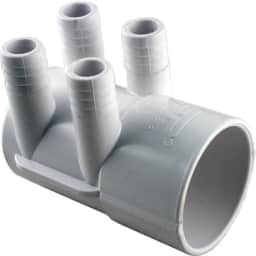 Manifold 2" x Dead End, (4) 3/4" Rib Barb