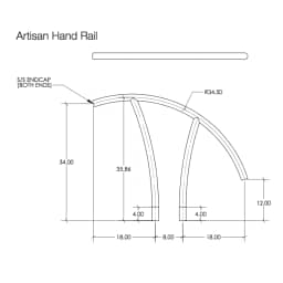 Artisan Hand Rail, Standard Grade (Single)