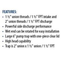 Hi-Flo 1hp 2 Speed Side Discharge 