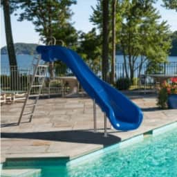Rogue2 Pool Slide - White, Left Curve
