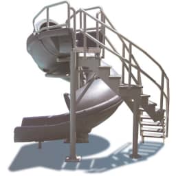 Vortex Closed Flume Slide with Stairs - Gray Granite