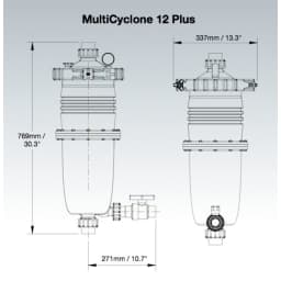 Multicyclone 12 Plus Centrifugal Filter with 40 sqft Cartridge
