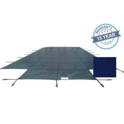 14' x 28' Royal Mesh Safety Cover, Center End Step, Blue, 15 Yr. Warranty