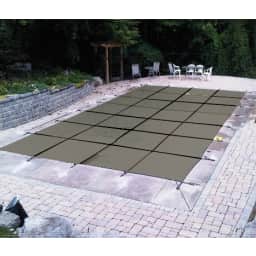 18' x 36' King99 Mesh Rectangle Safety Cover, Tan, 20 Yr. Warranty