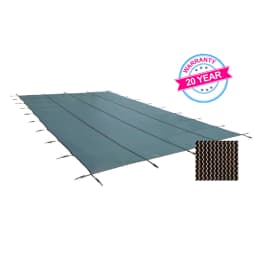 30' x 60' King99 Mesh Rectangle Safety Cover, Tan, 20 Yr. Warranty