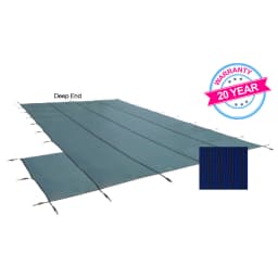 25' x 45' King99 Mesh Left Step Safety Cover, Blue, 20 Yr. Warranty