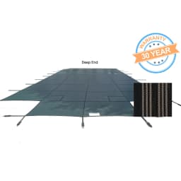 15' X 30' Commercial Mesh, Center End Step Safety Cover, 30 Yr. Warranty