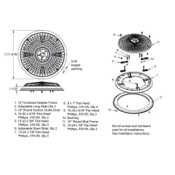 10" Universal Round Main Drain Cover with Universal Adapter Kit, Blue