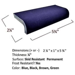 Safety Edge Tile, Non-Skid, Cobalt (Glossy Skid Resistant)