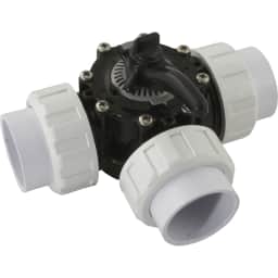 3-Way CPVC HydroSeal Diverter Valve with Unions, 2"