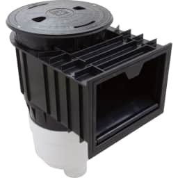 Renegade Gunite In-Ground Skimmer with Round Lid 2" Socket x 2.5" Spigot Black