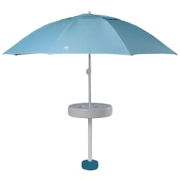 Pool Buoy Floating Pool Umbrella – 5'7" UV-Resistant Adjustable Shade with 5 Cup Holders, No-Tool Assembly, Stable Weighted Base – Ideal for Pools, Lakes, and Hot Tubs – Harbor Blue