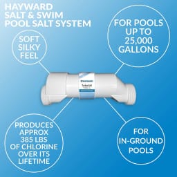 TurboCell T-9 Salt Cell for Inground Pools up to 25,000 Gallons – Genuine Hayward Chlorinator Replacement for AquaRite Systems
